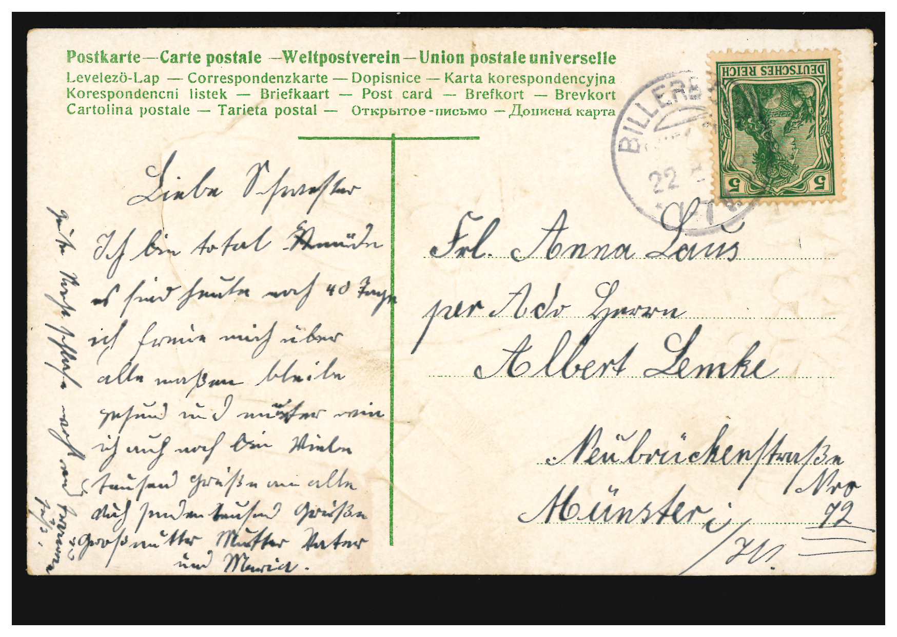 LiebesAK Liebespaar im Garten, Gedicht O selige Zeit der Liebe
