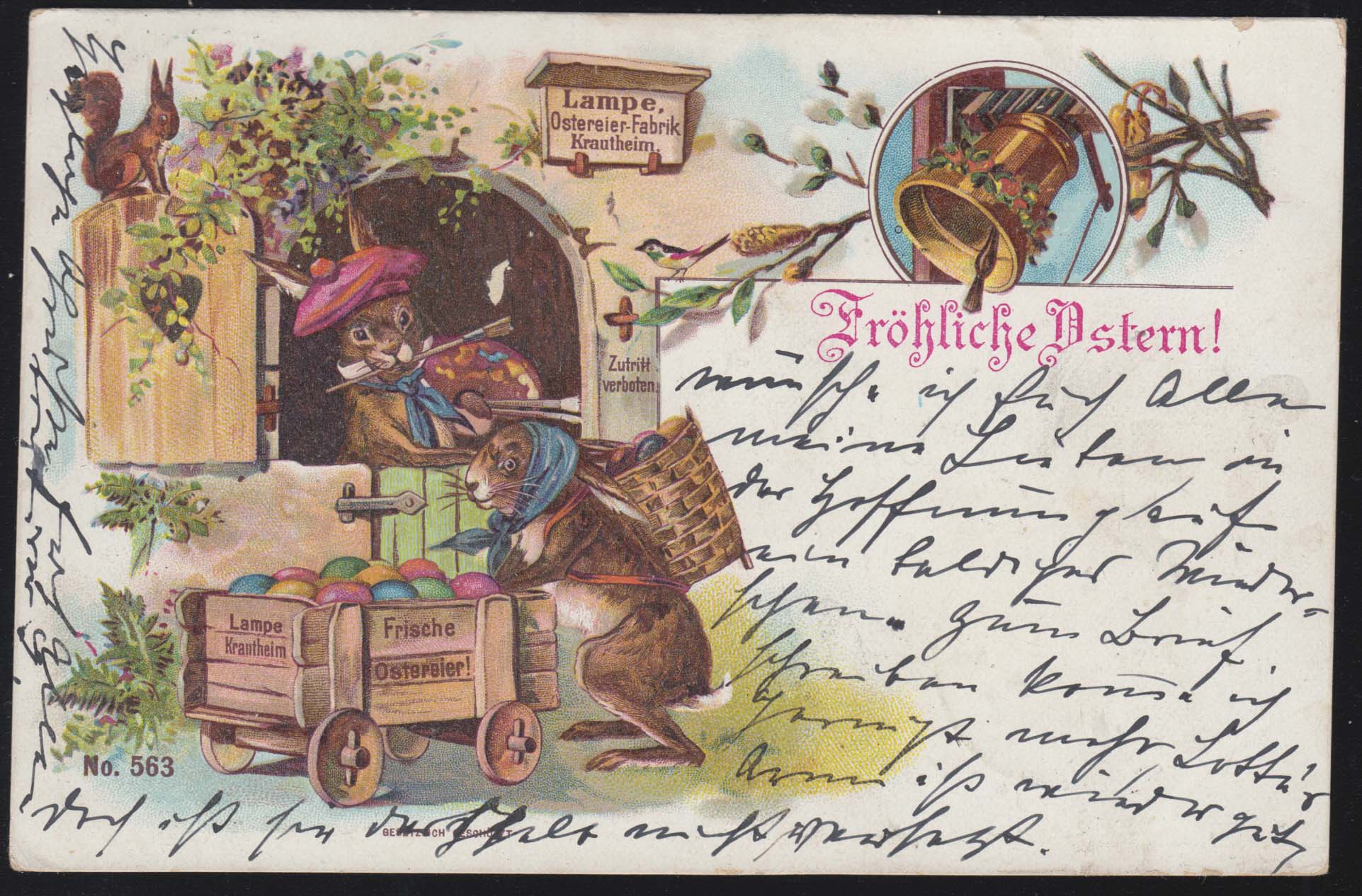 Humor-Künstler-AK Ostern Lampe Ostereier-Fabrik Krautheim, HANNOVER 1.4.1899 · PHILMASTER