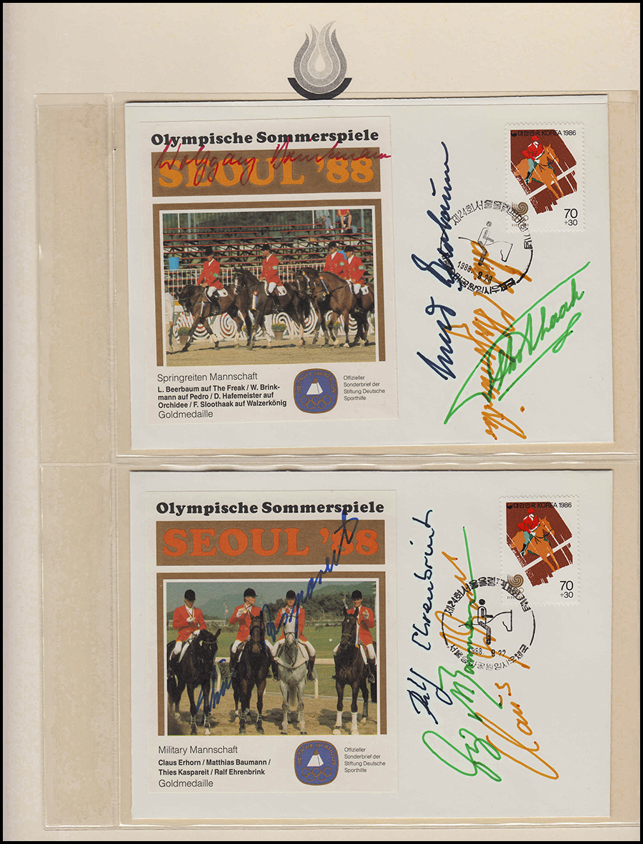 Olympische Spiele 1988 Seoul Südkorea 2 Briefe Goldmedaillen